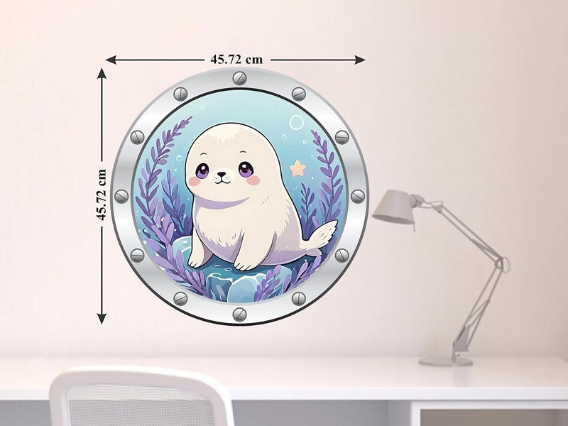 EXO DECOR Trendy Cute Baby Animal Sticker Designs of Self Adhesive Wall Stickers for Living Room Bedroom Hall and Home Decoration 45 x 45cm Pack of 1 EDWS_14765 - Image 3