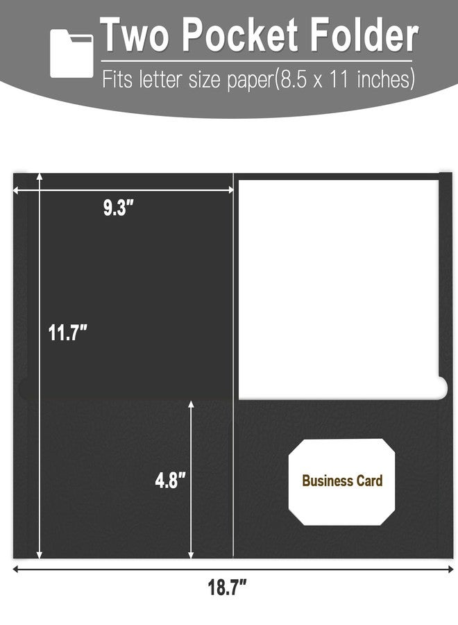 LAYZZ Folders with Pockets, LAYZZ 60 Pack Paper Pocket Folders, 2 Pocket Folders Fits Letter Size Paper, for School Office and Home (Black) - Image 2