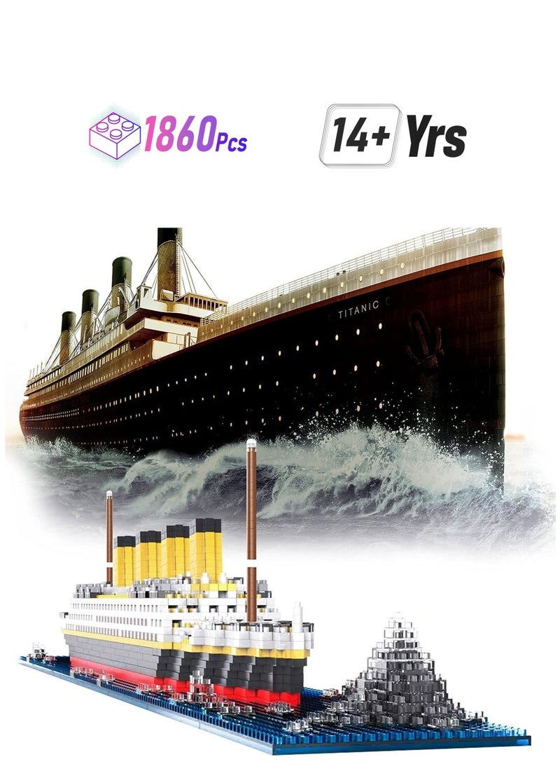 واي آند دي Micro Mini Blocks Titanic Model Building Set with 1860 Piece Bricks Toy, 3D Puzzle DIY Educational Toy Gift for Adults and Kids - Image 1