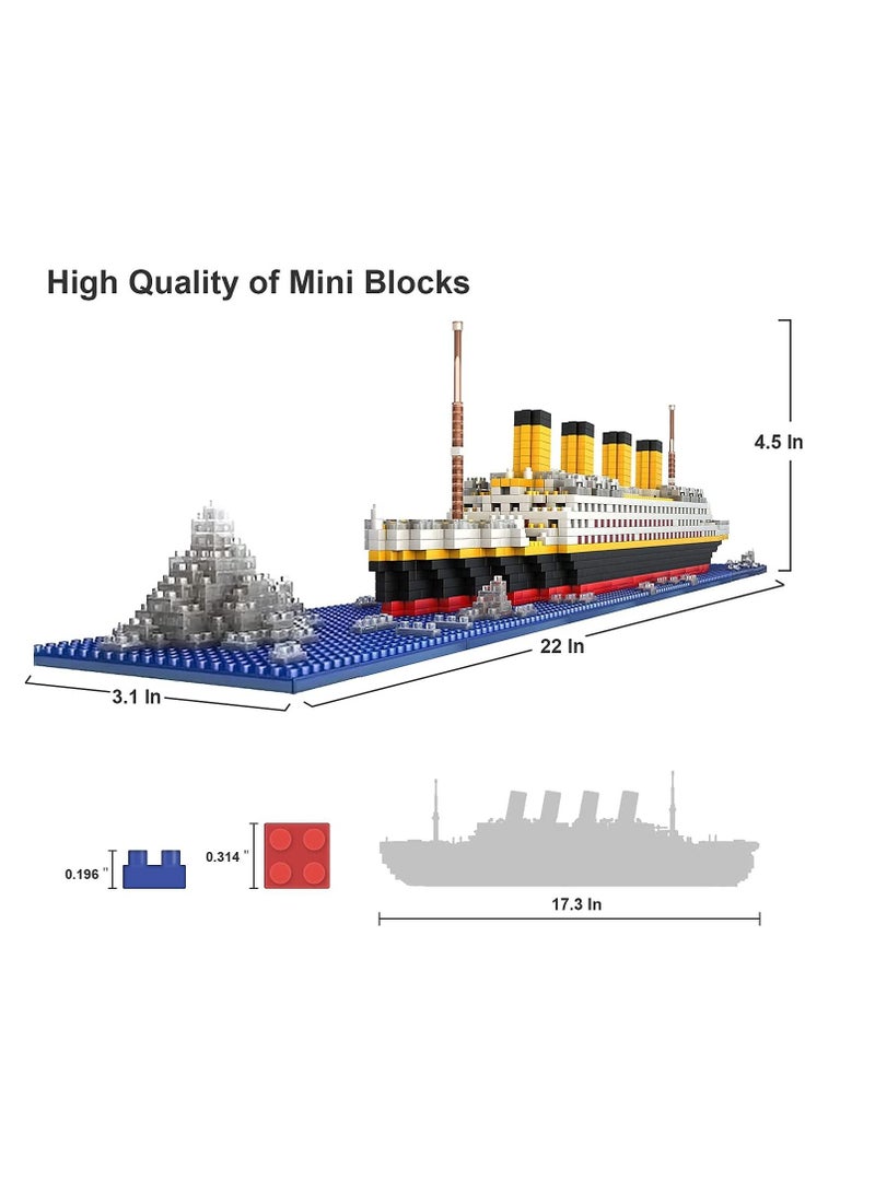 واي آند دي Micro Mini Blocks Titanic Model Building Set with 1860 Piece Bricks Toy, 3D Puzzle DIY Educational Toy Gift for Adults and Kids - Image 4
