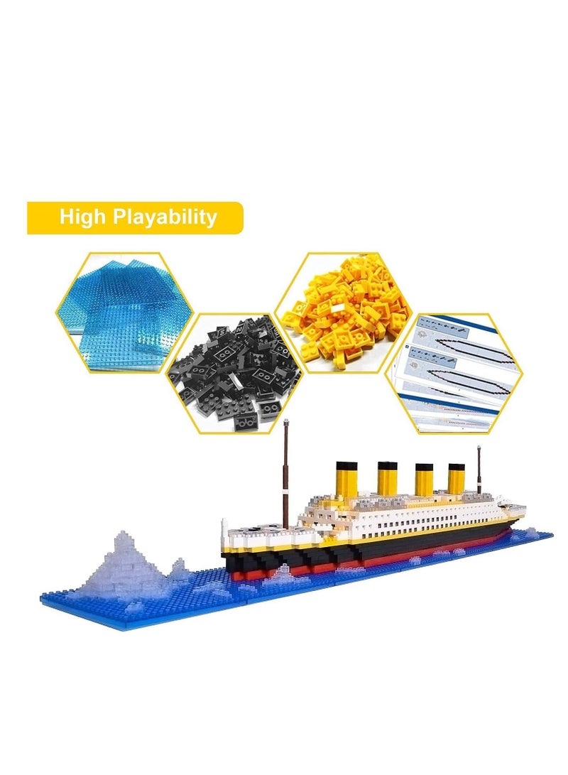 واي آند دي Micro Mini Blocks Titanic Model Building Set with 1860 Piece Bricks Toy, 3D Puzzle DIY Educational Toy Gift for Adults and Kids - Image 5