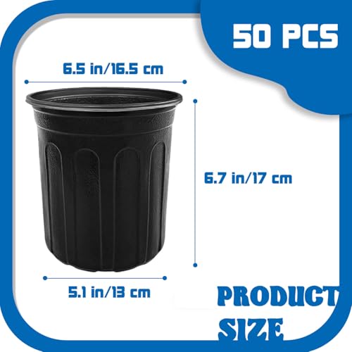 Guuozzli 50 Pack 1 Gallon Plant Nursery PotsPlastic Seedling Pot with Drainage HolesFlexible Garden Flower Plant Container for PottingSucculentsCuttingsTransplantingBlack - Image 3