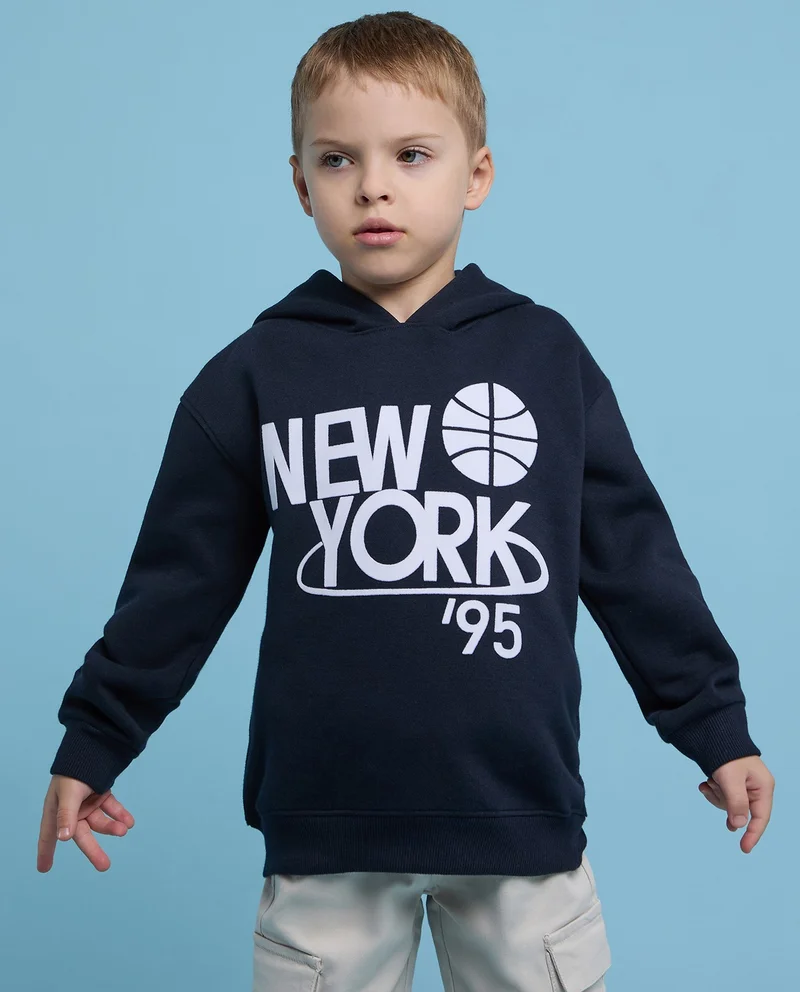 R&B Printed Hoodie with Long Sleeves