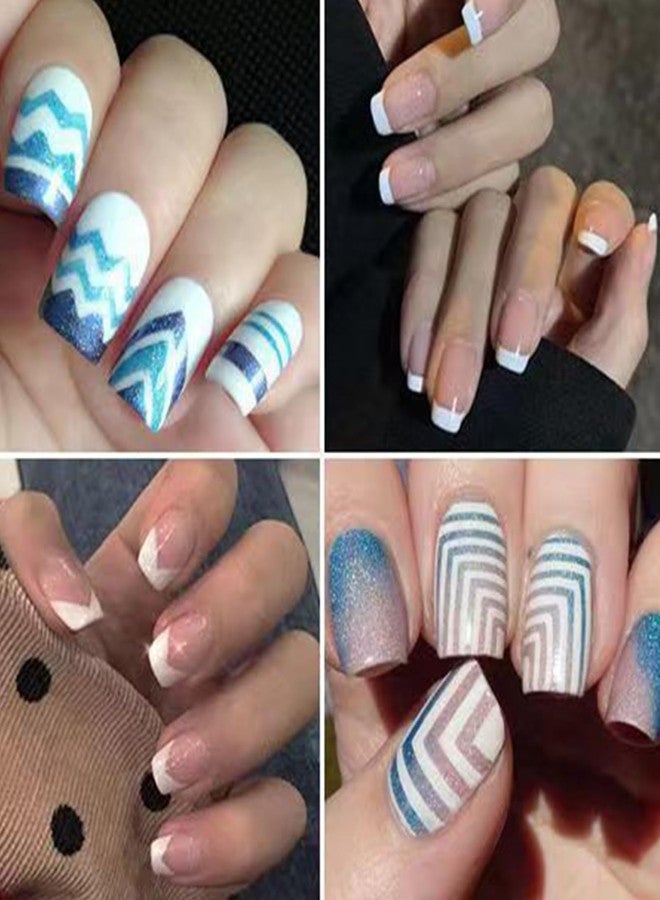 Snmzlc 36 Sheets 1158 Pieces French Tip Nail Guides 17 Styles Nail Design Stickers Self-Adhesive Nail White DIY Decoration Nail Stencils US186 - Image 5