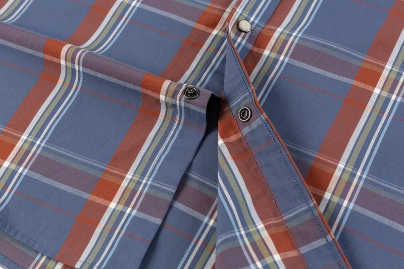 Double Pump Menâ€™s Western Cowboy Shirts-Long Sleeve Snap Button Plaid Shirt, Regular Fit Cotton Casual Shirt(494-L) - Image 1
