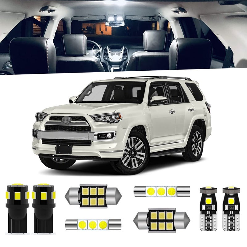 ENDPAGE 18Pieces 4Runner LED Interior Light Kit Package for Toyota 4Runner 2010 2011 2012 2013 2014 2015 2016 2017 2018 2019 2020 2021 2022  License Plate Lights Reverse Lights Install Tool