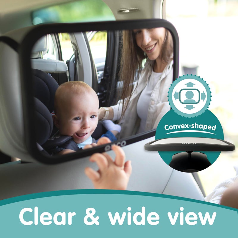 Onco Baby Car Mirror Rear Facing (2 Pack) - 100% Shatterproof & Shakeproof, Award-Winning Convex Car Mirror for Baby with 360Â° Rotation, Newborn Essentials (9.6 x 6.9 in) - Image 4