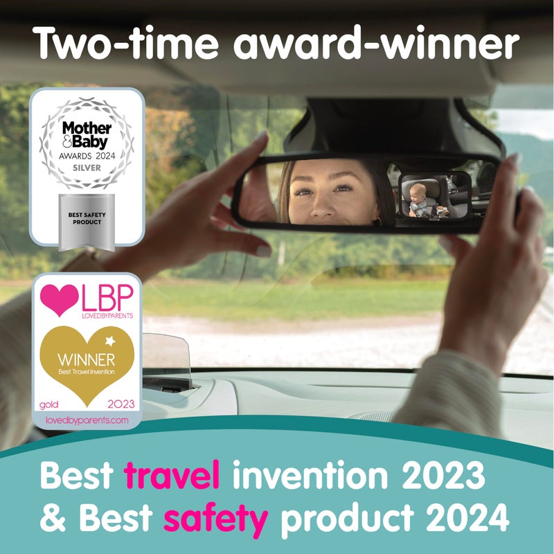 Onco Baby Car Mirror Rear Facing (2 Pack) - 100% Shatterproof & Shakeproof, Award-Winning Convex Car Mirror for Baby with 360Â° Rotation, Newborn Essentials (9.6 x 6.9 in) - Image 3