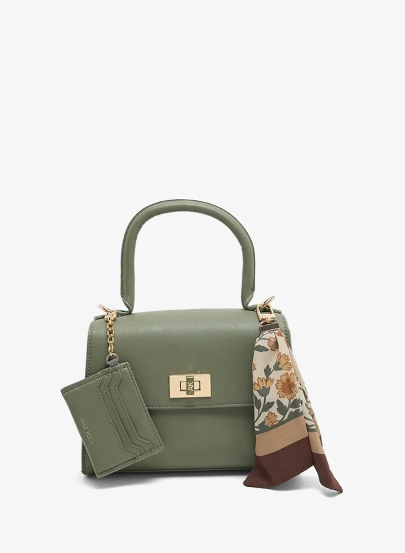 آن كلاين Anne Klein Logo Metal Scarf Detail Top Handle Bag