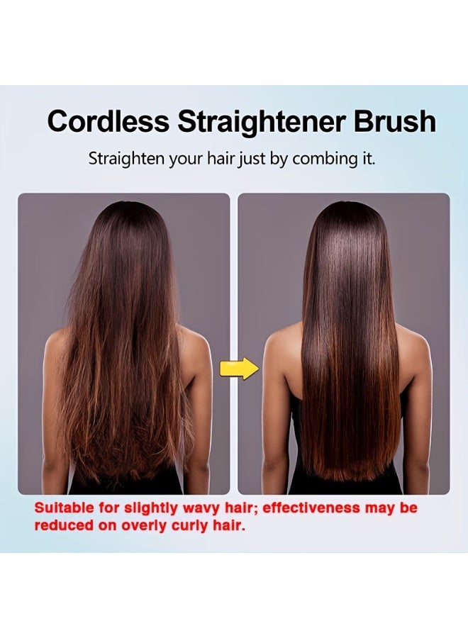 FUDIYA Rapid Heating Cordless Hair Straightener Brush,[Rapid Hair Straightener] Hot Comb Hair Straightener for Women | Lightweight, Type-C Charging Port, Anti-Scald, USB Rechargeable - Image 4