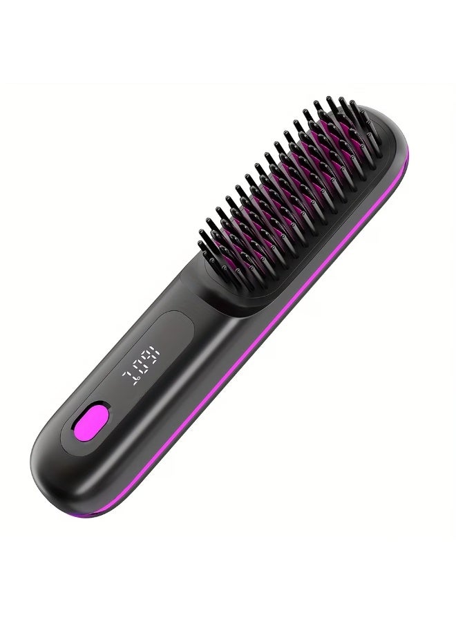 FUDIYA Rapid Heating Cordless Hair Straightener Brush,[Rapid Hair Straightener] Hot Comb Hair Straightener for Women | Lightweight, Type-C Charging Port, Anti-Scald, USB Rechargeable - Image 3