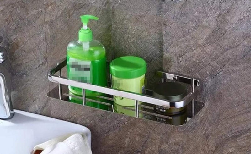 ZAP 304 Grade Stainless Steel Bathroom Shelf for Kitchen Wall Mount Chrome Finish Shelves for Bathroom & Kitchen Accessories (Single Layer) - Image 5