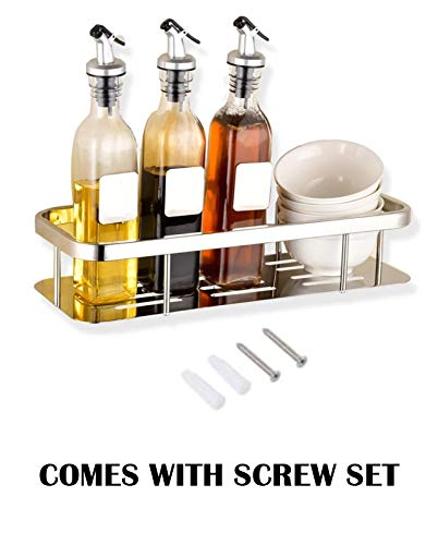 ZAP 304 Grade Stainless Steel Bathroom Shelf for Kitchen Wall Mount Chrome Finish Shelves for Bathroom & Kitchen Accessories (Single Layer) - Image 2