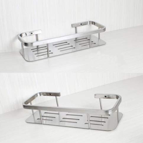 ZAP 304 Grade Stainless Steel Bathroom Shelf for Kitchen Wall Mount Chrome Finish Shelves for Bathroom & Kitchen Accessories (Single Layer) - Image 4