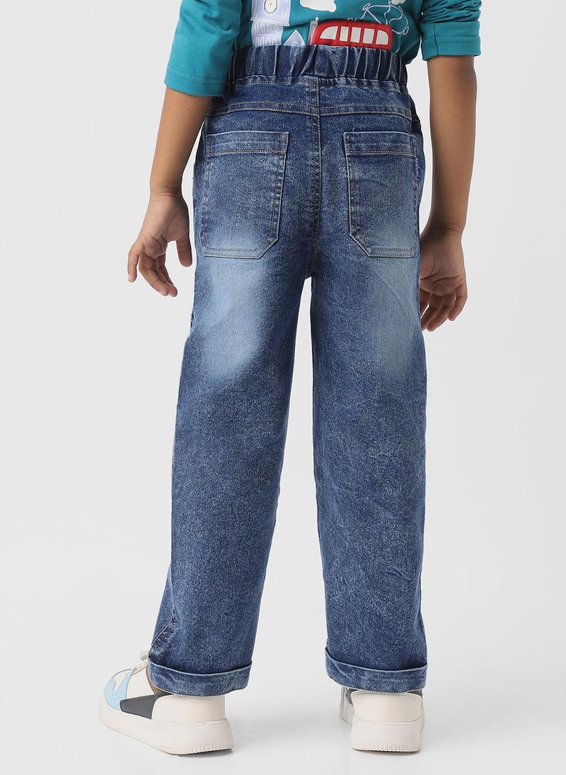 نوتيناتي جينز دينم للأولاد من نوتيناي جيوب مرقعة بتصميم قطة - Image 3