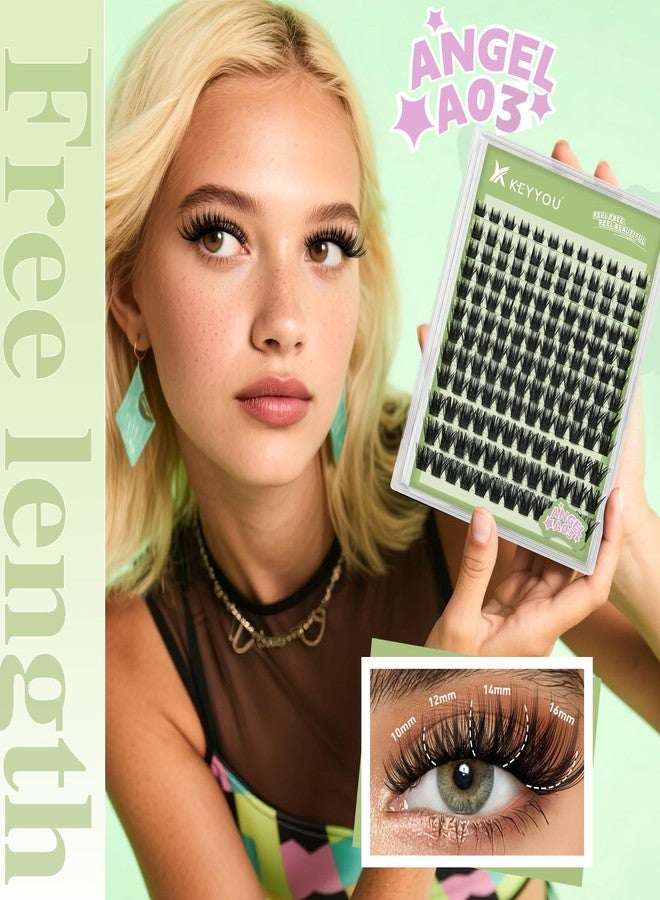 كييو مجموعة رموش KEYYOU LASH مكونة من 144 قطعة، بتصميم D Curl Angel، رموش كثيفة وخفيفة وطبيعية، مقاومة للماء، يمكنك تركيبها بنفسك في المنزل (Angel A03-D-8-18MIX) - Image 3