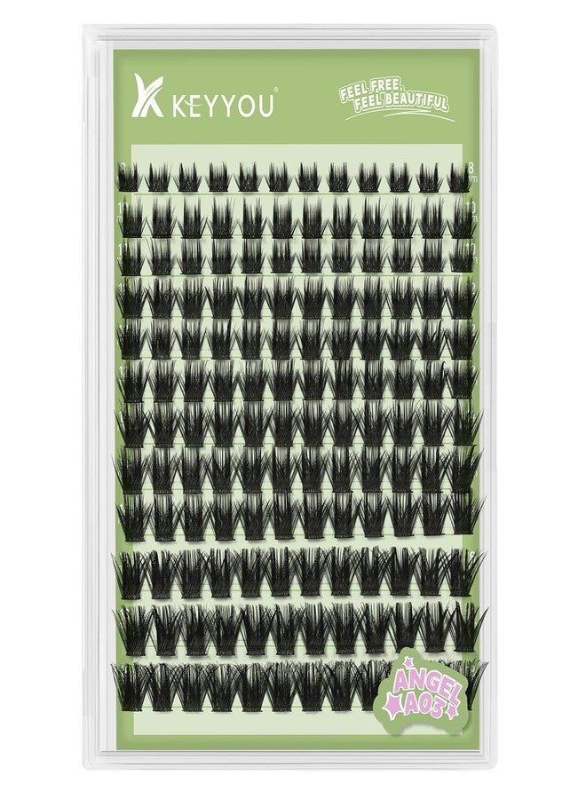كييو مجموعة رموش KEYYOU LASH مكونة من 144 قطعة، بتصميم D Curl Angel، رموش كثيفة وخفيفة وطبيعية، مقاومة للماء، يمكنك تركيبها بنفسك في المنزل (Angel A03-D-8-18MIX) - Image 1