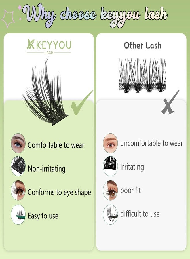 كييو مجموعة رموش KEYYOU LASH مكونة من 144 قطعة، بتصميم D Curl Angel، رموش كثيفة وخفيفة وطبيعية، مقاومة للماء، يمكنك تركيبها بنفسك في المنزل (Angel A03-D-8-18MIX) - Image 4