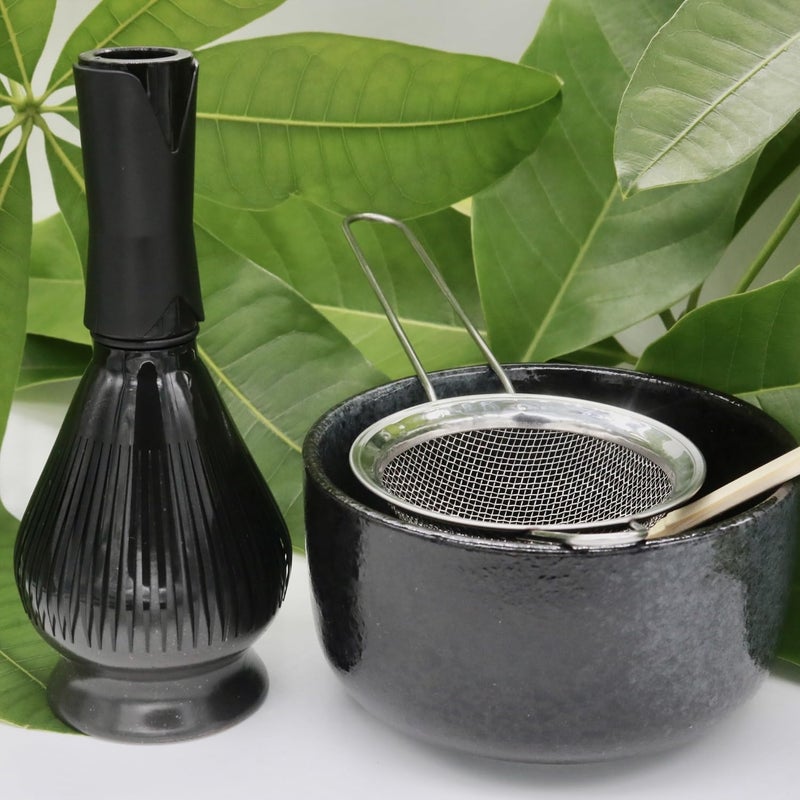 OUGETHER Traditional Matcha Whisk Reusable Resin Matcha Whisk Chasen Dishwasher Safe Matcha Stirrer Matcha Green Tea Powder Preparation Prepare Japanese Matcha Tea (Z_Black) - Image 4