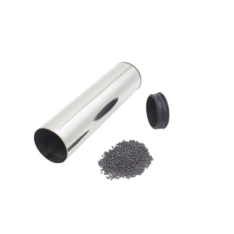 Dilwe Portable Stainless Steel Cylinder Sand Shaker Rhythm Percussion Musical Instruments (Silver) - Image 1