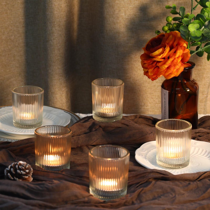 Uniteland 48pcs Votive Candle Holders, Clear Glass Tea Lights Candle Holder in Bulk for Table Centerpiece, Tealight Candle Holder for Weddings, Home Decor, Baby Shower, Special Occasionsï¼ˆClearï¼‰ - Image 4