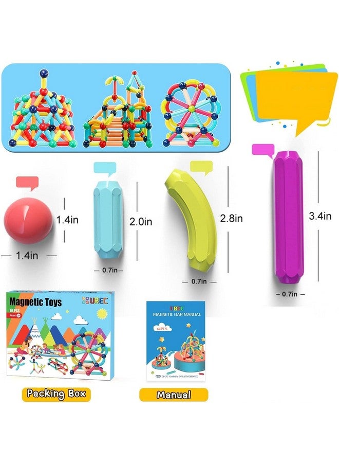 Galaxy Hi-Tech Magnetic Sticks Building Blocks for Kids Toys for Girls Magnetic Toys for Boys Age 3+ Year Old Educational Stem Learning Magnet Stick with Balls Game Set (25 Pcs) - Image 4