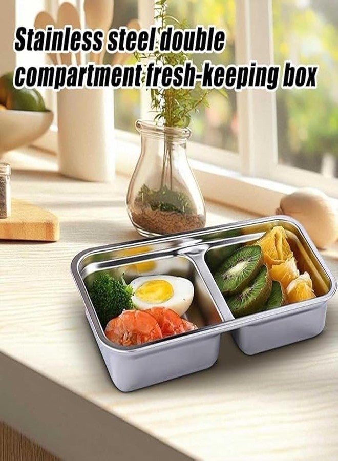 Whimsical Stainless Steel Grab and Go Snack Containers,Leak-Proof Double Compartment Condiment Container,Reusable Snack Containers with Lids,for Snacks Dips Travel and Outdoor Camping (1) - Image 4