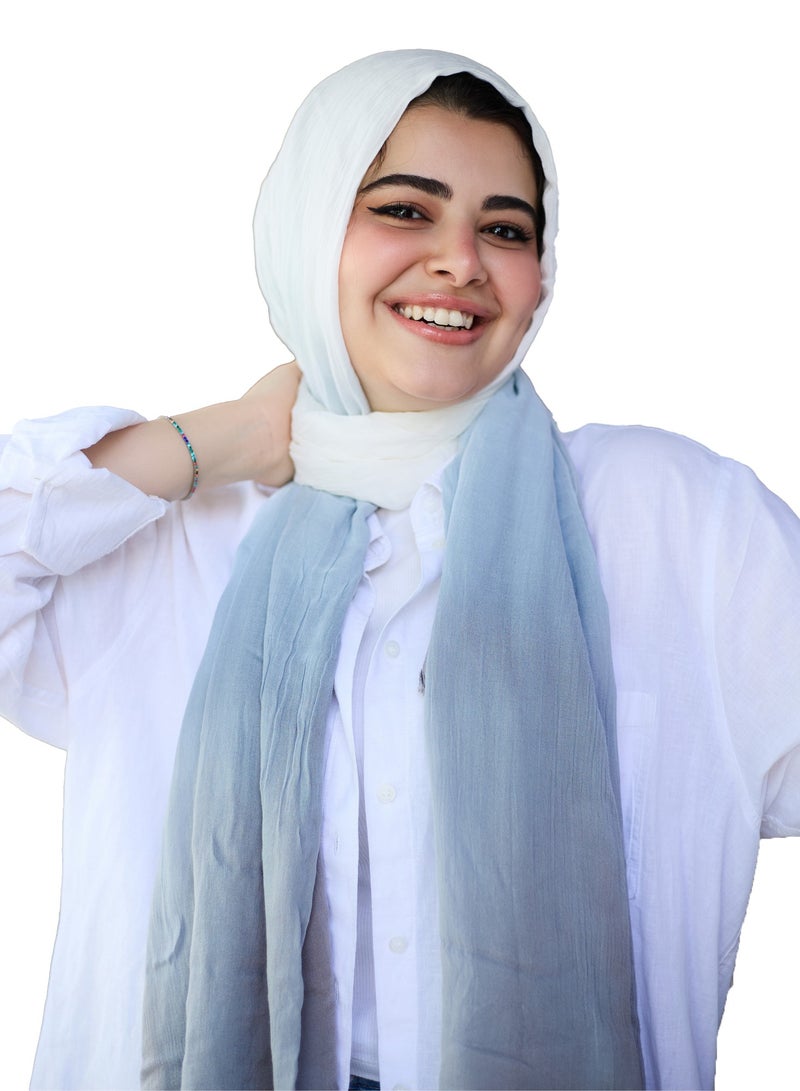 فلاور طرحة قطن مودال ديجرادية - رمادي - Image 2