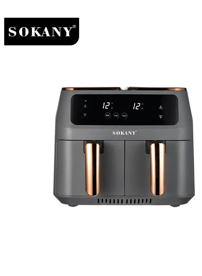 سوكاني مقلاة هوائية مزدوجة الاستخدام من سوكاني SK-ZG-8030 ذات منطقتين وسعة 8 لتر وقوة 2800 واط - Image 4