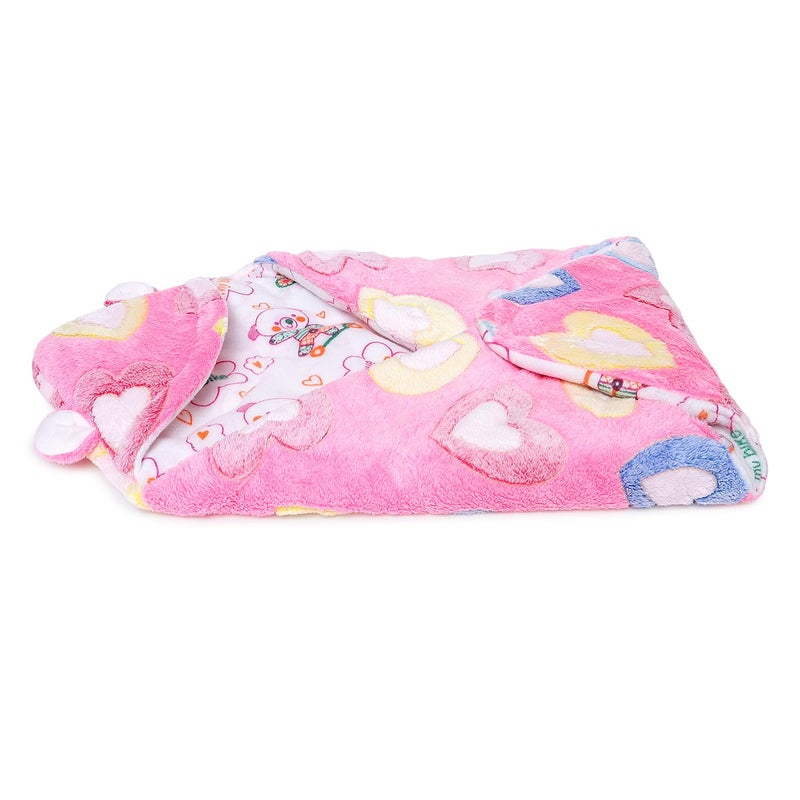 Superminis Newborn Baby Hooded Blanket Cum Wrapping Sheet (0-6 Months, Pink) - Image 3