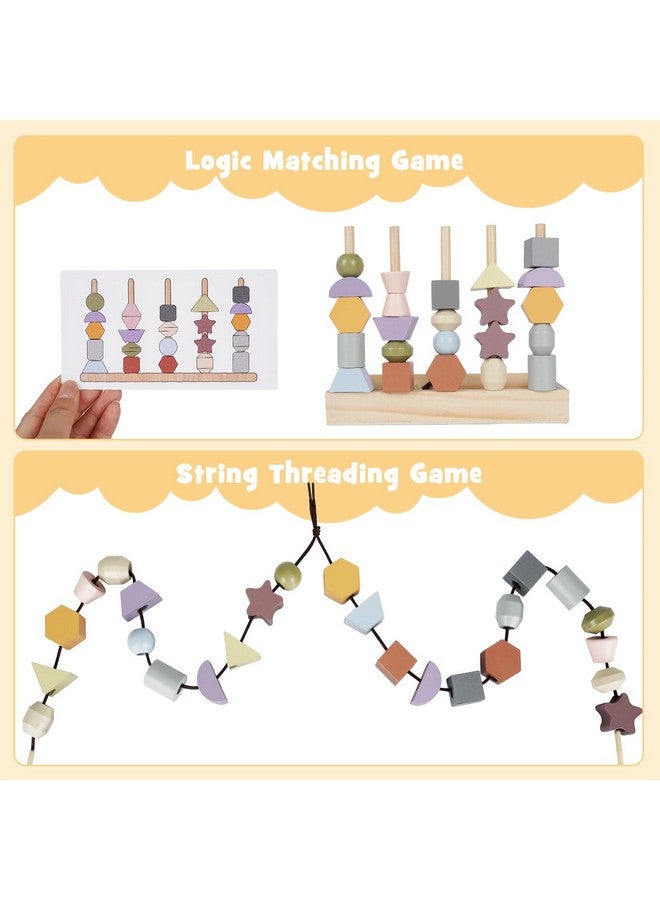 Vanplay Montessori Toys For 2 3 4 Year Old - Wooden Lacing Beads & Stacking Blocks Toys For Ages 2-4 Year Old Girl Boy Christmas Birthday Gifts, Toddler Preschool Learning Toys Fine Motor Skills Games - Image 4