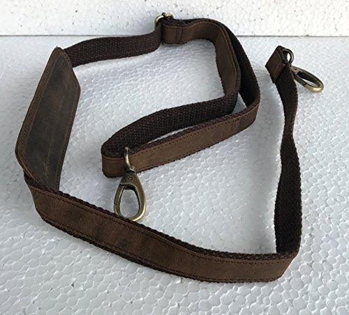 KomalC Leather Adjustable Padded Replacement Shoulder Strap with Metal Swivel Hooks for Messenger, Laptop, Camera, Duffle Bags (Distressed Tan) - Image 2