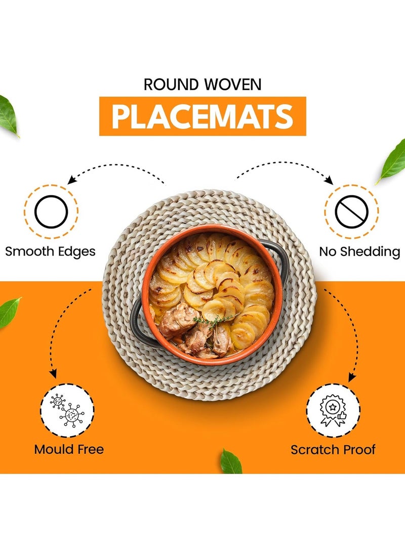 Generic Round Woven Placemat – Natural Straw Table Mat – Heat Resistant Non-Slip Dining Table Decor for Kitchen and Home – 1 Piece - Image 3