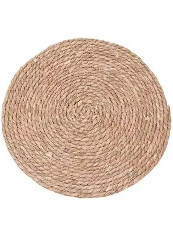 Generic Round Woven Placemat – Natural Straw Table Mat – Heat Resistant Non-Slip Dining Table Decor for Kitchen and Home – 1 Piece - Image 1