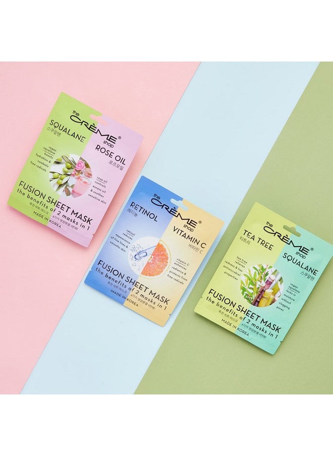 The Crème Shop He Crème Shop Retinol & Vitamin C Fusion Sheet Mask Korean Sheet Mask Antiaging Face Mask Brightens And Plumps Skin Vitamin C Sheet Mask With Hyaluronic Acid And Retinol (5 Pack)  - Image 5