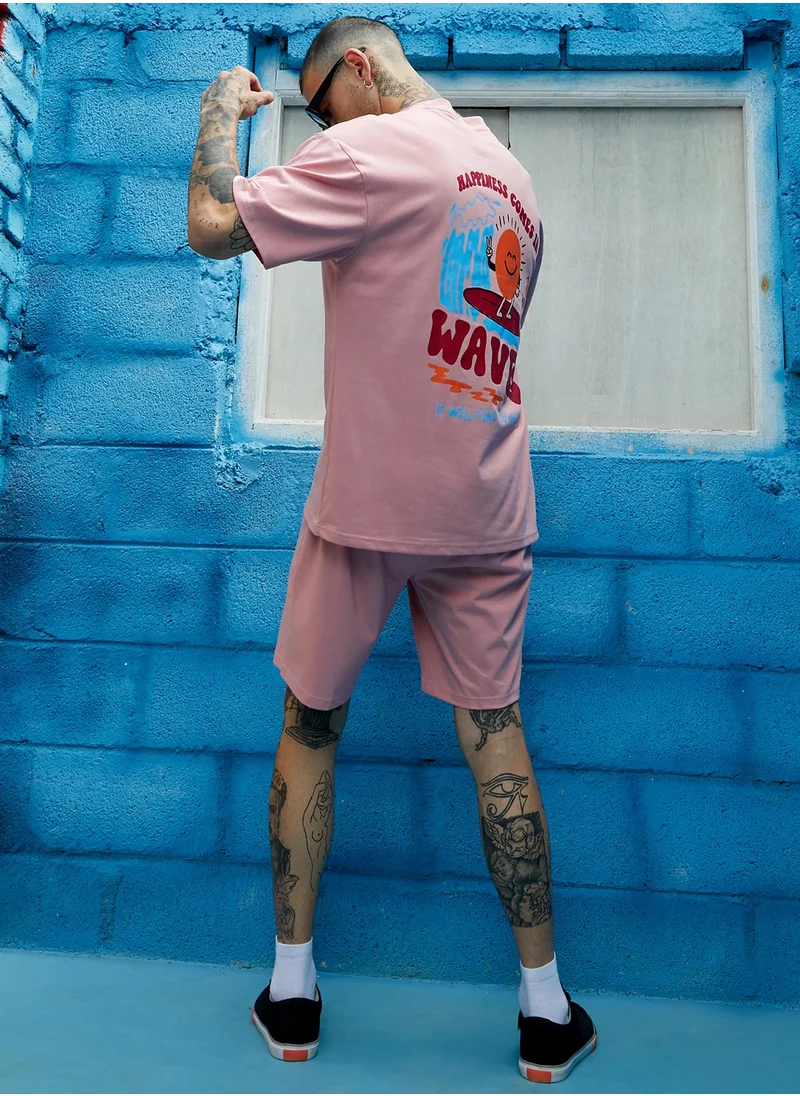 Campus Sutra Men's Peach Cupid Co-Ord Set