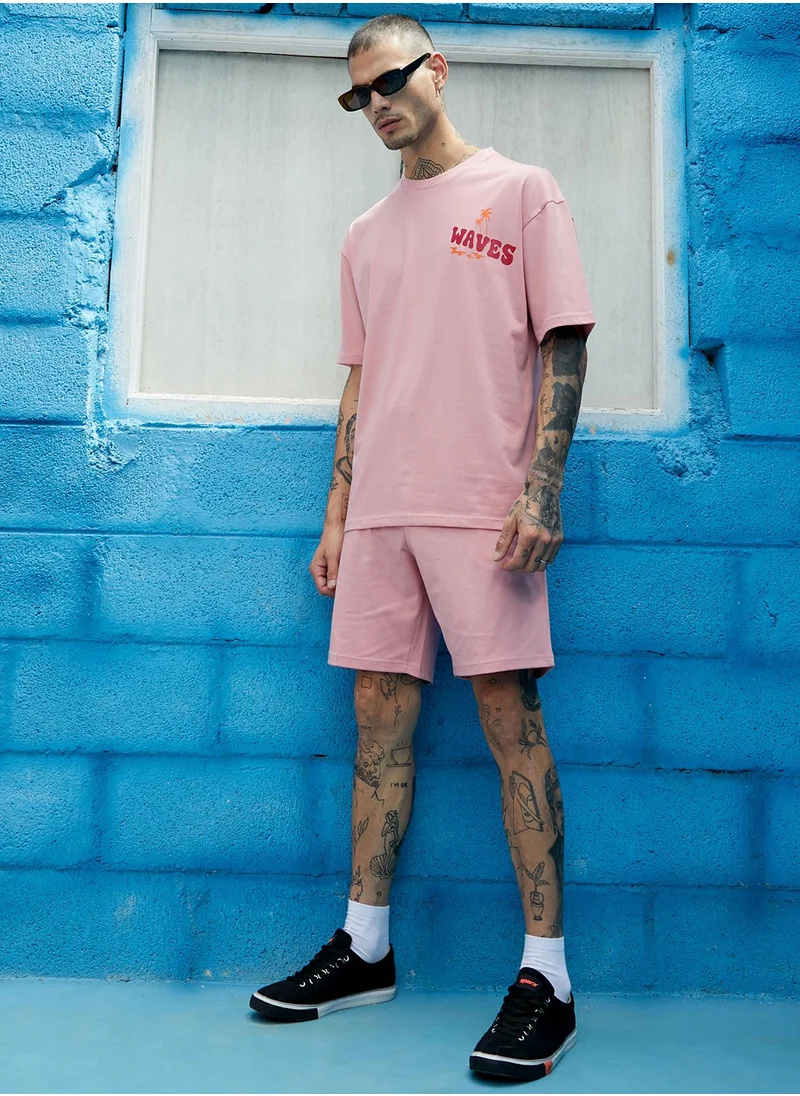 Campus Sutra Men's Peach Cupid Co-Ord Set