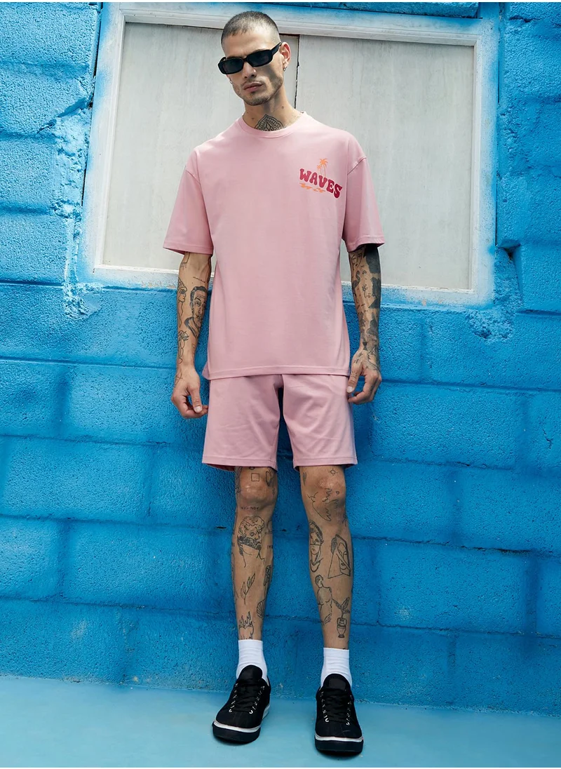 Campus Sutra Men's Peach Cupid Co-Ord Set