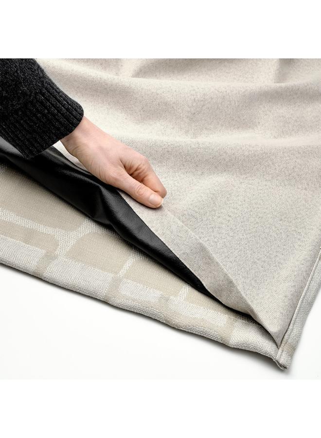 erorex Block-out curtains, 1 pair, beige/with heading tape, 145x300 cm - Image 5