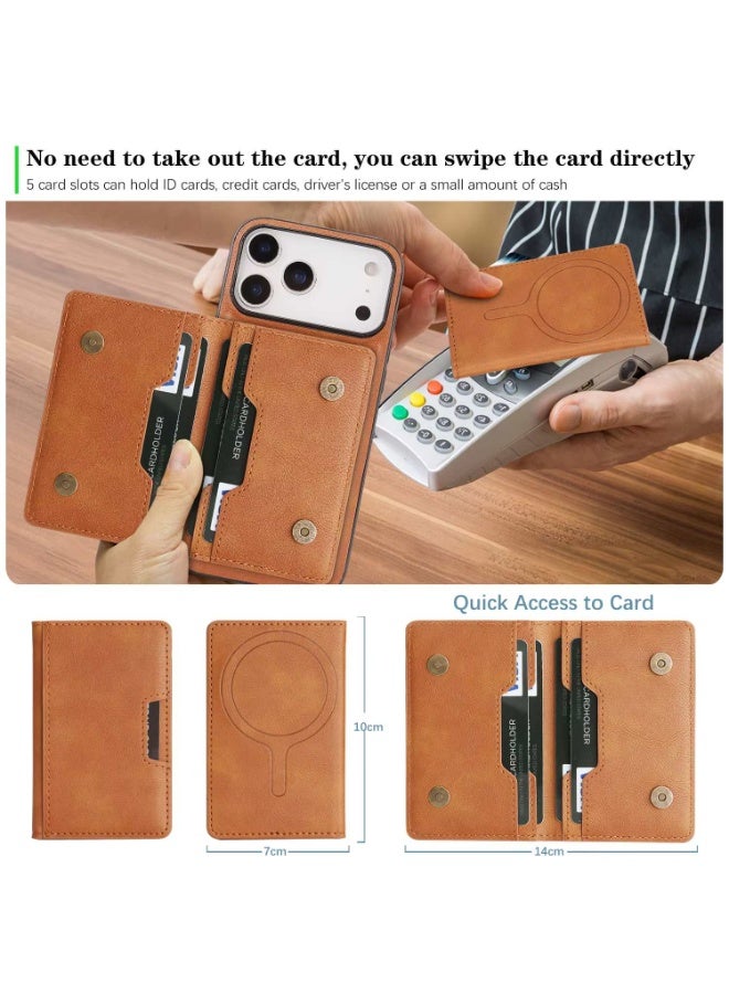 For Apple iPhone 17 Pro Max 2-in-1 Magnetic Detachable Foldable Card Kickstand Wireless Charging Phone Case Cover - Image 5
