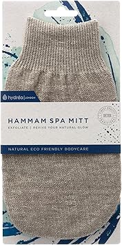 Hydrea London Hydra London Linen Hammam Exfoliating Spa Mitt Exfoliate and Scrub away Dead Skin Cells to reveal super smooth radiant skin - Image 1