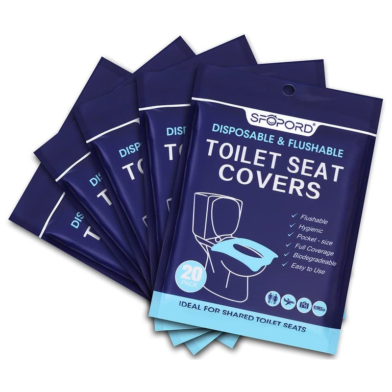 SFOPORD XL 100PCS Toilet Seat Covers Disposable Flushable Paper Toilet Seat Cover is Travel Accessories Travel Essentials for Public Restrooms Airplane Campin