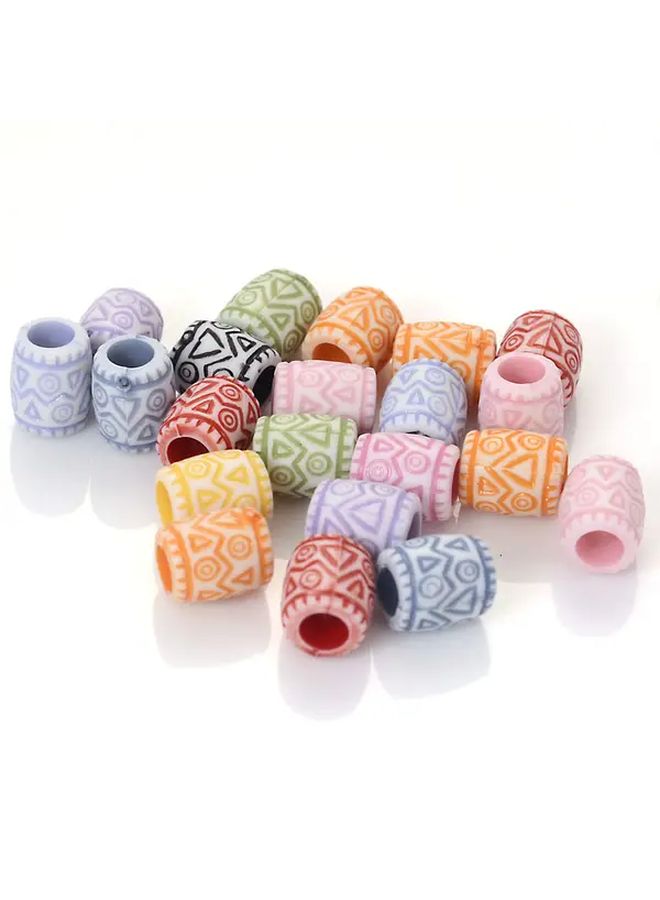 Green Acrylic Barrel Dreadlock Beads 50pcs For DIY Hair Jewelry Braids Keychains - Image 1