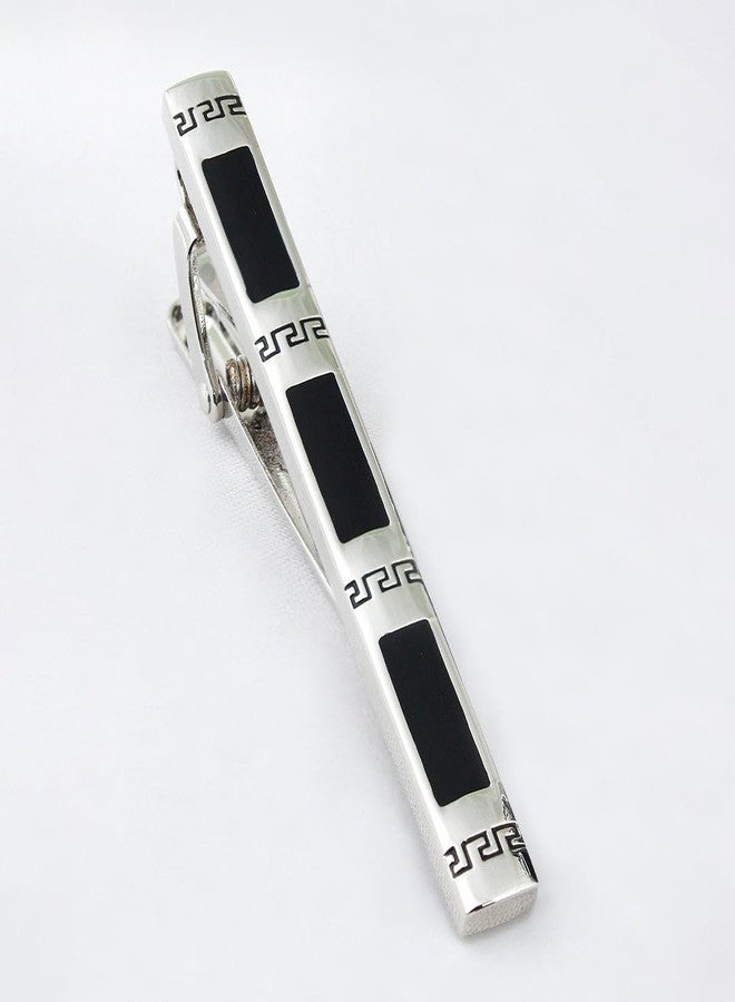 Peluche Geek Key - Silver - TS - Silver Colored Brass and Enamel Cufflink and Tiebar setFor Men - Image 3