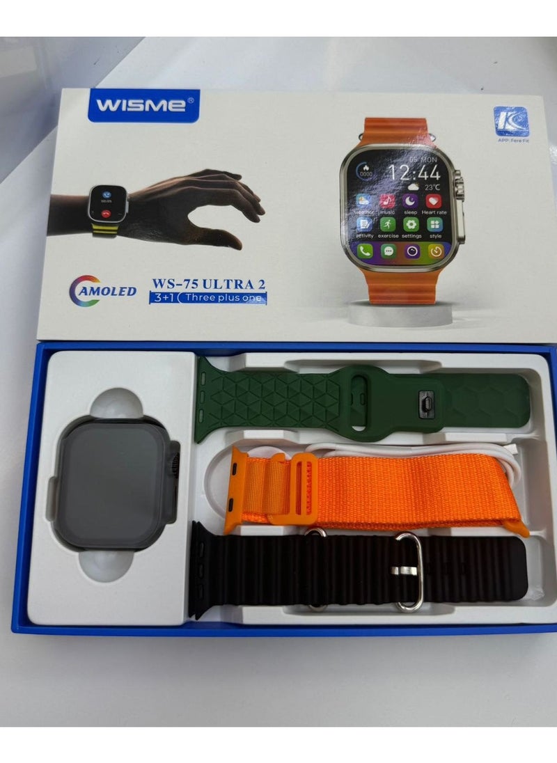WISME - Wisme WS-75 Ultra 2 Smartwatch with 3 Strap - - Image 1