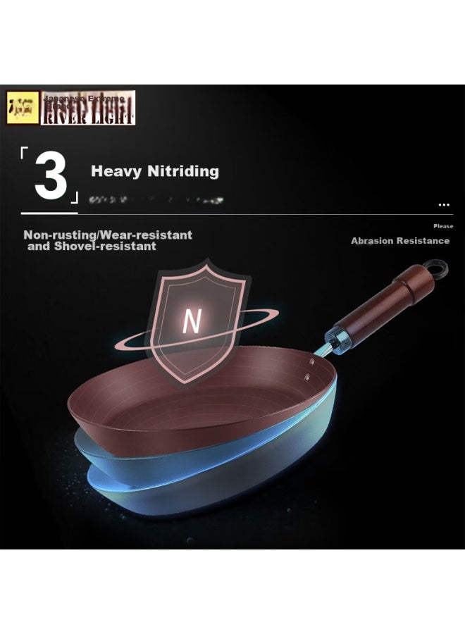 River Light Premium Imported Frying Pan, Flat Bottom Pan, Non-coated, 28cm, Thickened, Specially For Grilling Steak, Compatible With Induction Cookers - Image 2