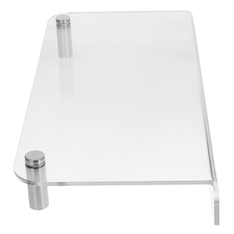 Acrylic Monitor Stand with Metal Legs Desktop Organizer Elevated Display Shelf Storage Rack for Laptop - Image 2