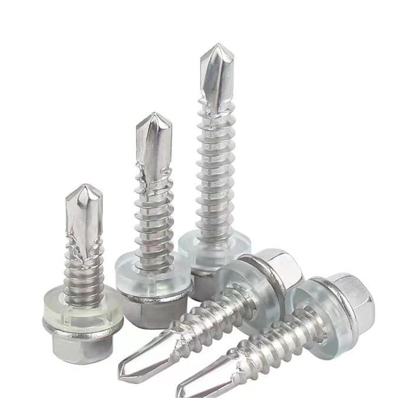 براغي ذاتية التثبيت من الفولاذ المقاوم للصدأ 410، 200 قطعة، مقاس 12 × 1 1/4 بوصة للمعادن والبلاستيك - Image 2