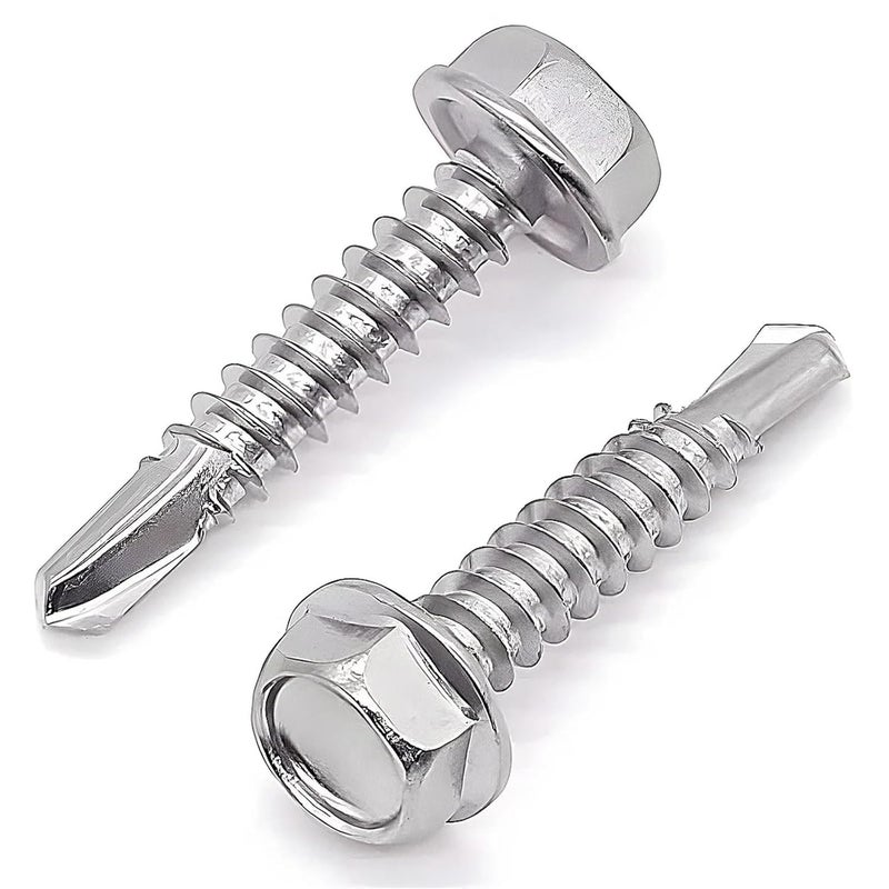 براغي ذاتية التثبيت من الفولاذ المقاوم للصدأ 410، 200 قطعة، مقاس 12 × 1 1/4 بوصة للمعادن والبلاستيك - Image 4