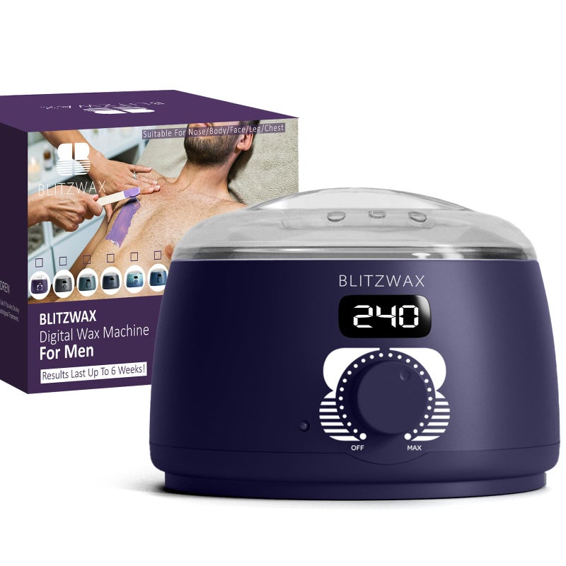 BLITZWAX Single Waxing Pot, Hard Wax Warmer for Face, Legs, Bikini, Brazilian and Body, for 16 oz, At Home Hair Removal Kit, for Men, Beginner Friendly, Quick Heating, Precise Temperature Control - Image 1